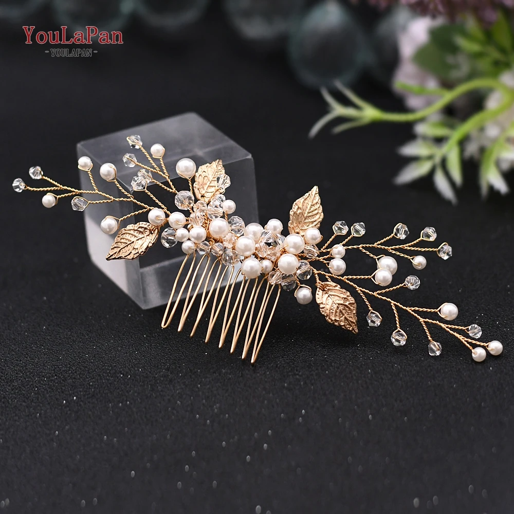 

YouLaPan HP180 Handmade Crystal Hair Combs Wedding Hair Accessories Pearl Bridal Comb Shiny Hair Ornament Women Tiara Headwear