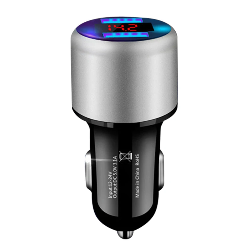 Быстрое Автомобильное зарядное устройство для телефона 2 usb-порта с светодиодный