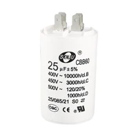 uxcell cbb60 run capacitor 25uf 450v ac double insert 5060hz cylinder 81x41mm white for air compressor water pump motor