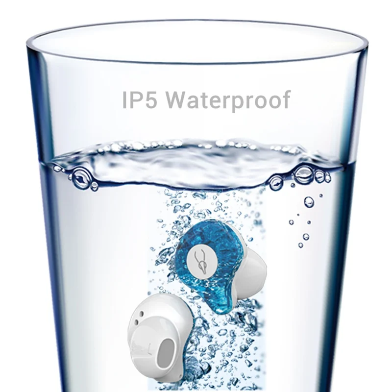 للبيع 5.0 بلوتوث سماعة المهنية صغيرة ثلاثية الأبعاد ستيريو الصوت غير مرئية صحيح لاسلكي مقاوم للماء الرياضة سماعات مع شحن بن الوردي