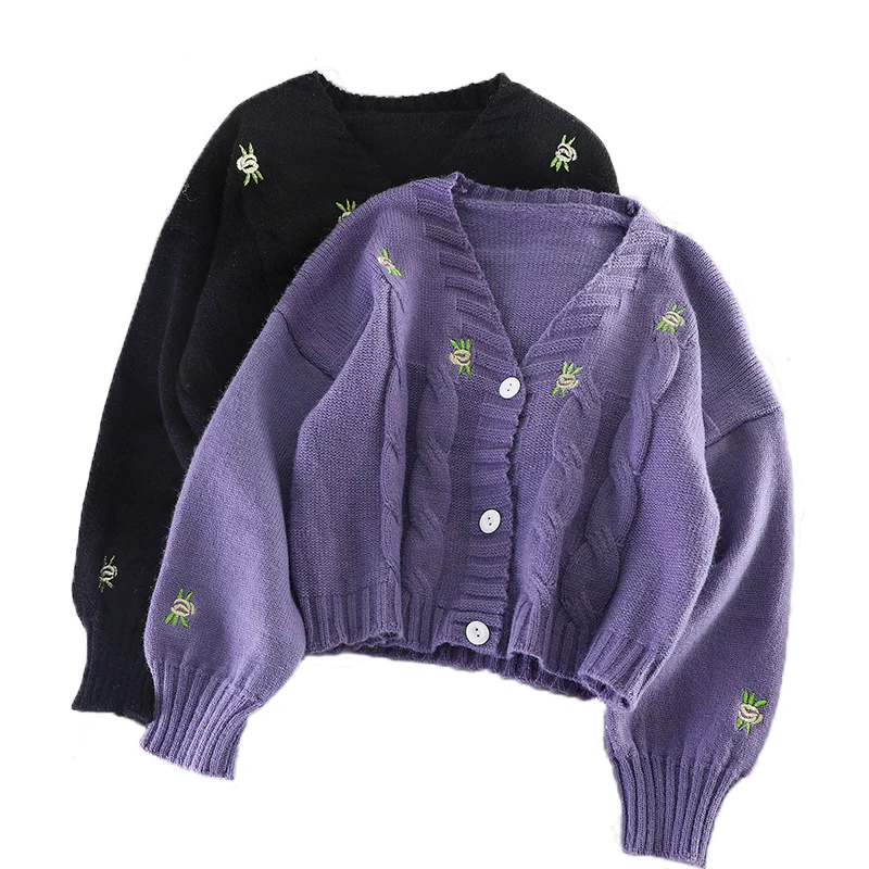 Весна и осень v образный вырез рукав фонарик Вышивка Полые Цветы нежный милый