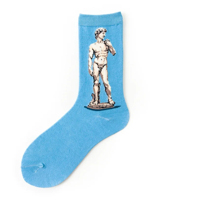 Носки с абстрактной масляной картиной статуей свободы Мона Лиза Happy Осень-зима |