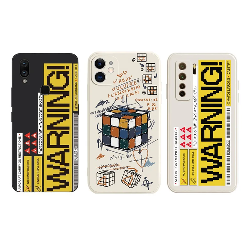 

Luxury Danger Warning Label Soft Silicon Phone Case For Xiaomi Mi 10T Lite 5G Redmi Note 7 8 9 9S Pro Max 4G 5G 9A 9i Back Cover