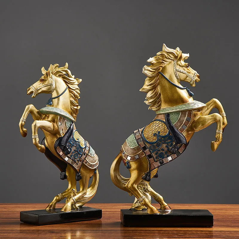 Китайский стиль Смола лошадь модель художественная статуя украшение дома