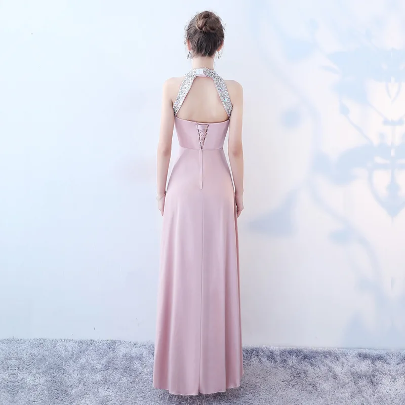 Женское атласное платье с блестками простое блестящее ТРАПЕЦИЕВИДНОЕ ПЛАТЬЕ С