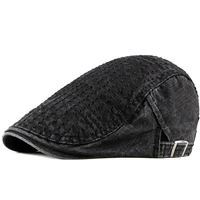 new fashion wholesale mens beret large size women summer caps outdoor adjustable vintage solid color cotton sun hats for travel