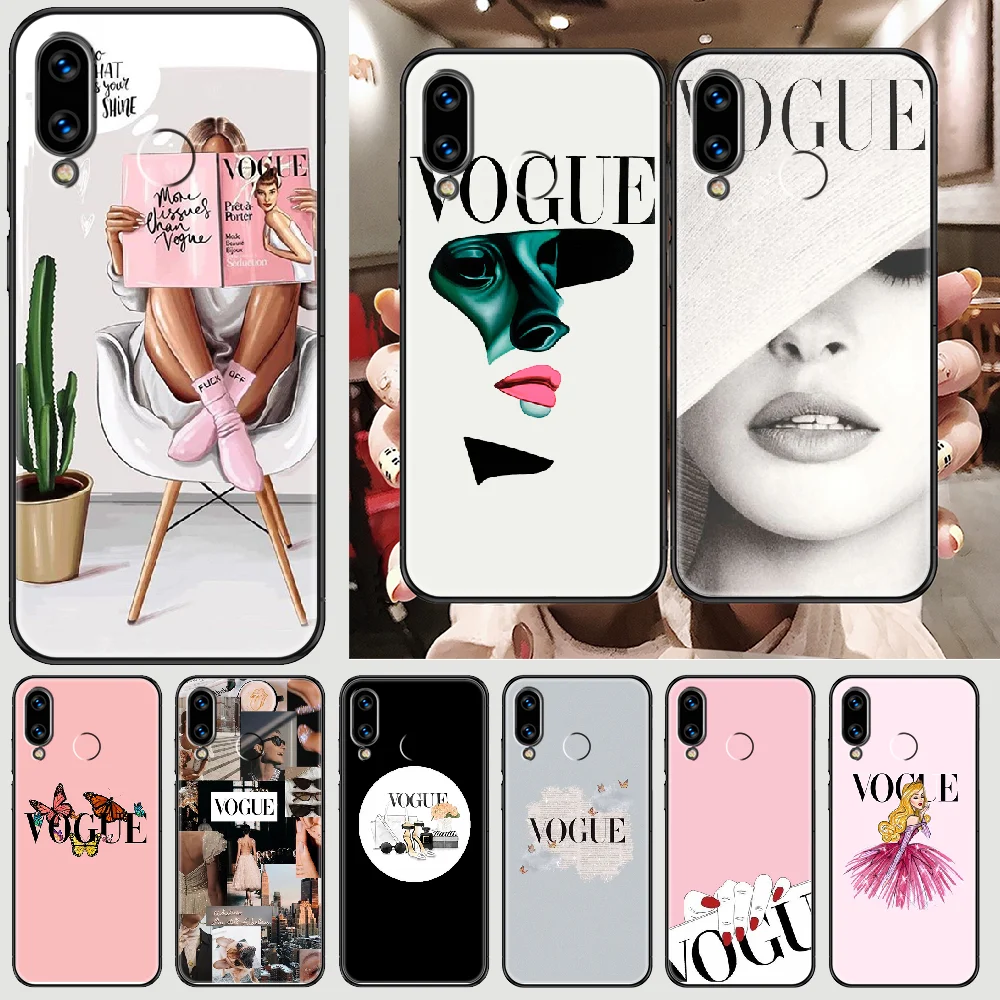 Модный чехол Vogue для телефона Huawei Honor 6 7 8 9 10 10i 20 A C X Lite Pro Play мягкий сотового с