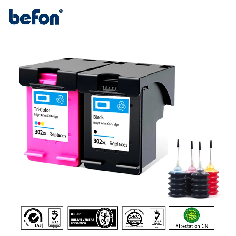 Befon Совместимость HP 302 XL чернильный картридж с чернилами Deskjet 1110 1111 1112 2130 зависть