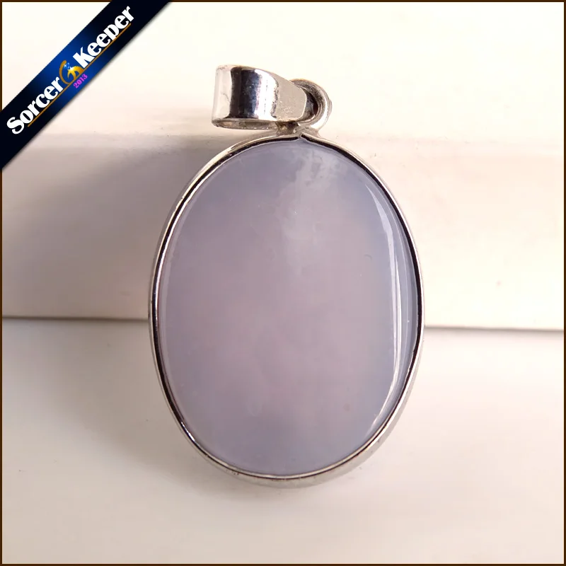A+ Real Natural Gem Stone Blue Chalcedony Agates Cabochon Beads Crystal Necklace& Pendant Women Accessories bijou Jewelry TS773