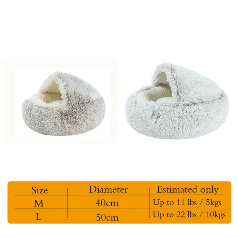 

Pet Dog Cat Bed Round Plush Cats Warm Beds House Soft Sleeping Sofa Long Plushed for Small Medium Dogs Nest Cave Cushion Mats