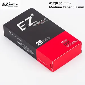 EZ Revolution тату иглы картридж 3,5 мм Средний конус #12 (0,35 мм) изогнутый Magnum (RM) для вращающейся машины и захватов 20 шт