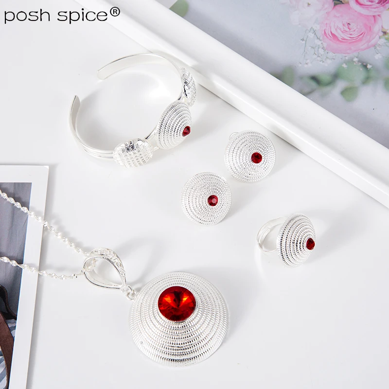 Эфиопские Серебряные комплекты украшений для женщин Шпилька Африканский