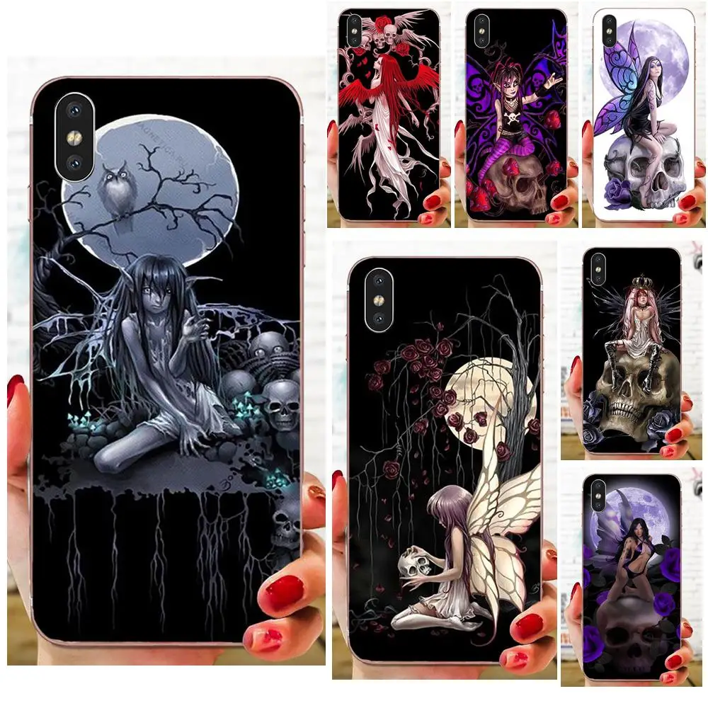 Мягкий чехол для телефона с готическим рисунком черепа и феи Xiaomi Mi3 Mi4 Mi4C Mi4i Mi5 Mi 5S 5X