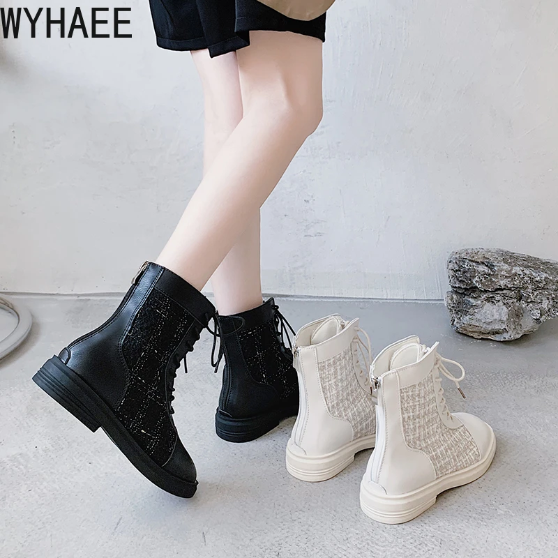 

2021 autumn Martin boots women's breathable mesh boots wild trendy women ins cool short boots personality zapatillas mujer