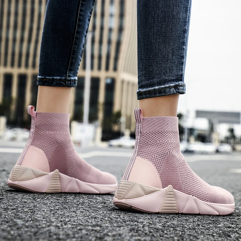 

Woman Casual Shoes Fashion Sneakers Woman Platform Shoes Flats 2020 Design Soft Heel High Top Ankle Footwear Zapatos De Mujer