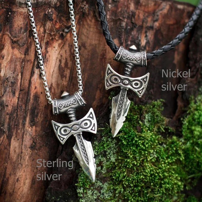

Viking's neck jewelry sword men's necklace pendant accessories sword pendant necklace men's hot selling trend sweater chain