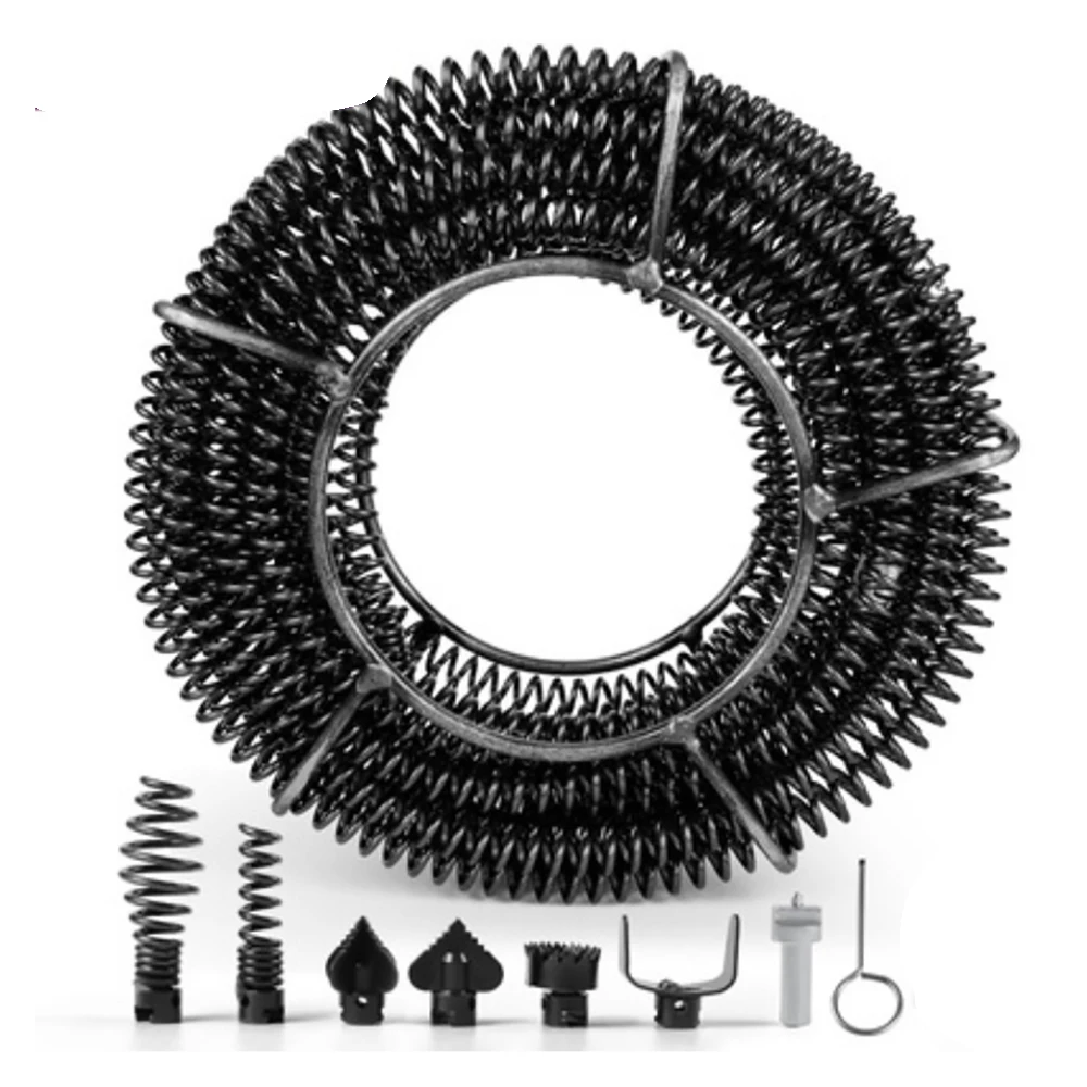

6M Length *16mm Out Diameter Kitchen Toilet Drain Pipe Dredger Brush Cleaning Sewer Dredger Extension Spring With Connector