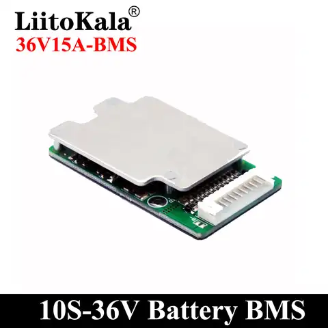 Литий-ионная Защитная плата LiitoKala 10S 36 в 15 А, защитная плата литий-ионной батареи 18650, защитная плата BMS PCB с балансиром для электрического авто...