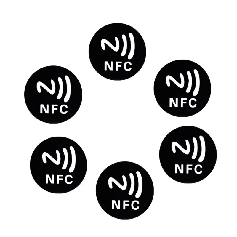 6 шт. черные металлические наклейки NFC Ntag213 | Канцтовары для офиса и дома
