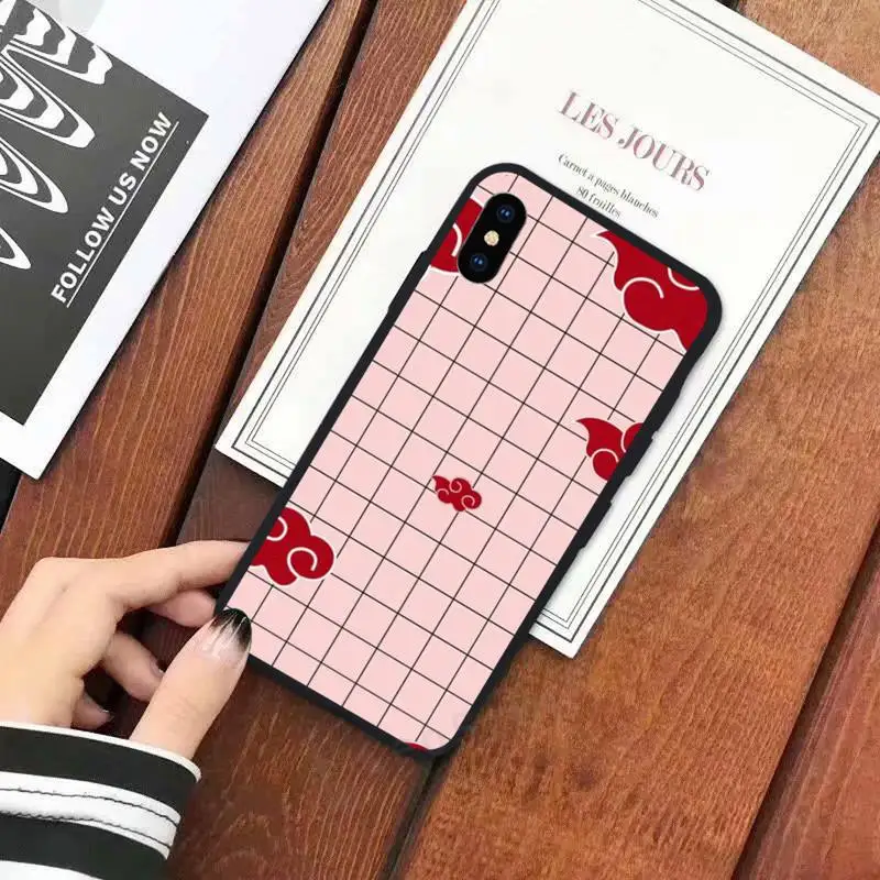 

Naruto pink grid logo Gaara Phone Case for iPhone 11 12 mini pro XS MAX 8 7 6 6S Plus X 5S SE 2020 XR