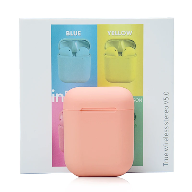 Macaron-Powder I11 i9s i7mini Tws Беспроводная bluetooth-гарнитура HD стерео V5.0 беспроводная гарнитура в уши с зарядной подставкой для всех смартфонов - Цвет: Macaron-Powder