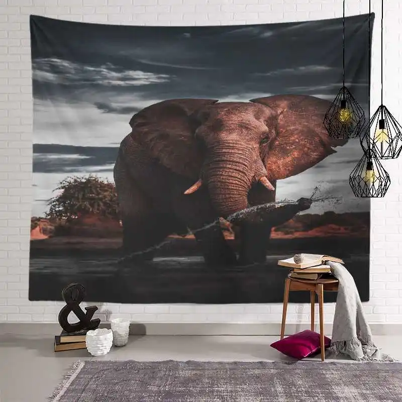 

Cute animal Africa outdoor animal dog lion wolf elephant torii home background wall dormitory bedroom tapestry