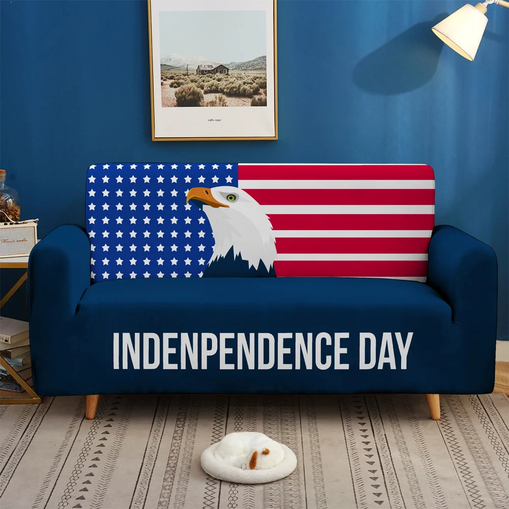 Чехол для дивана с 3D принтом эластичный комбинированный нескользящий чехол в