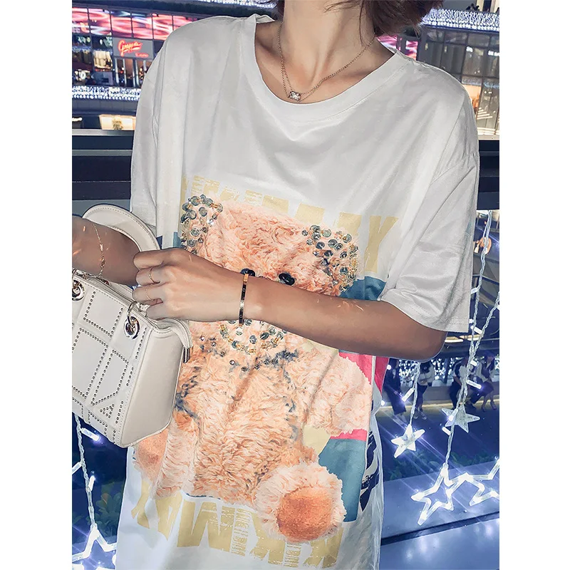 2020 весенние модные платья с мультяшным принтом и блестками женские коротким