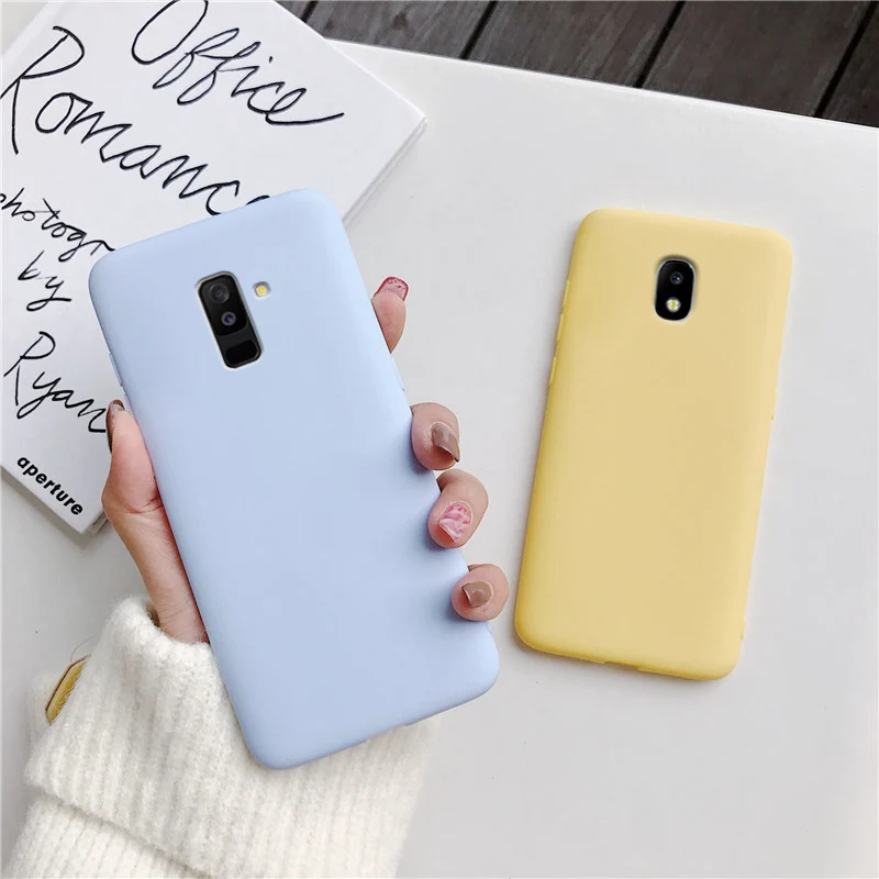 candy color silicone phone case for samsung galaxy j7 pro j5 j3 2017 2016 2015 a6 a8 j8 j6 j4 plus 2018 matte soft tpu cover