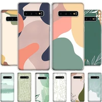 abstract art lines candy green phone case for samsung galaxy s20 s10 s21 ultra note 10 20 s9 s8 s7 fe plus lite cover soft silic