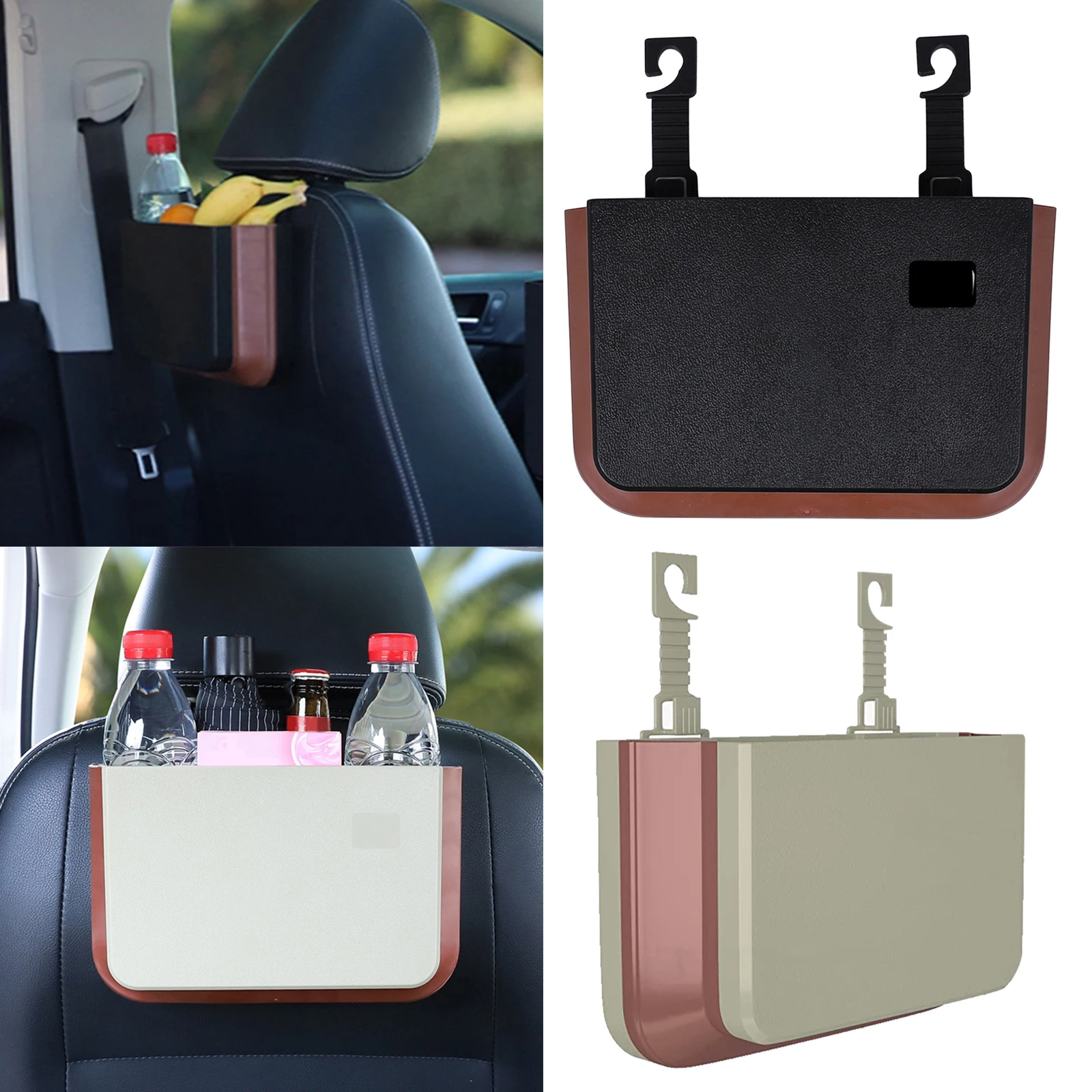

Waterproof Hanging Car Trash Can Organizer Storage Pockets Container