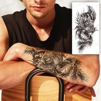 waterproof temporary tattoos stickers mans large half arm tatto fake tatto tiger totem body painting one time male cool tattoo