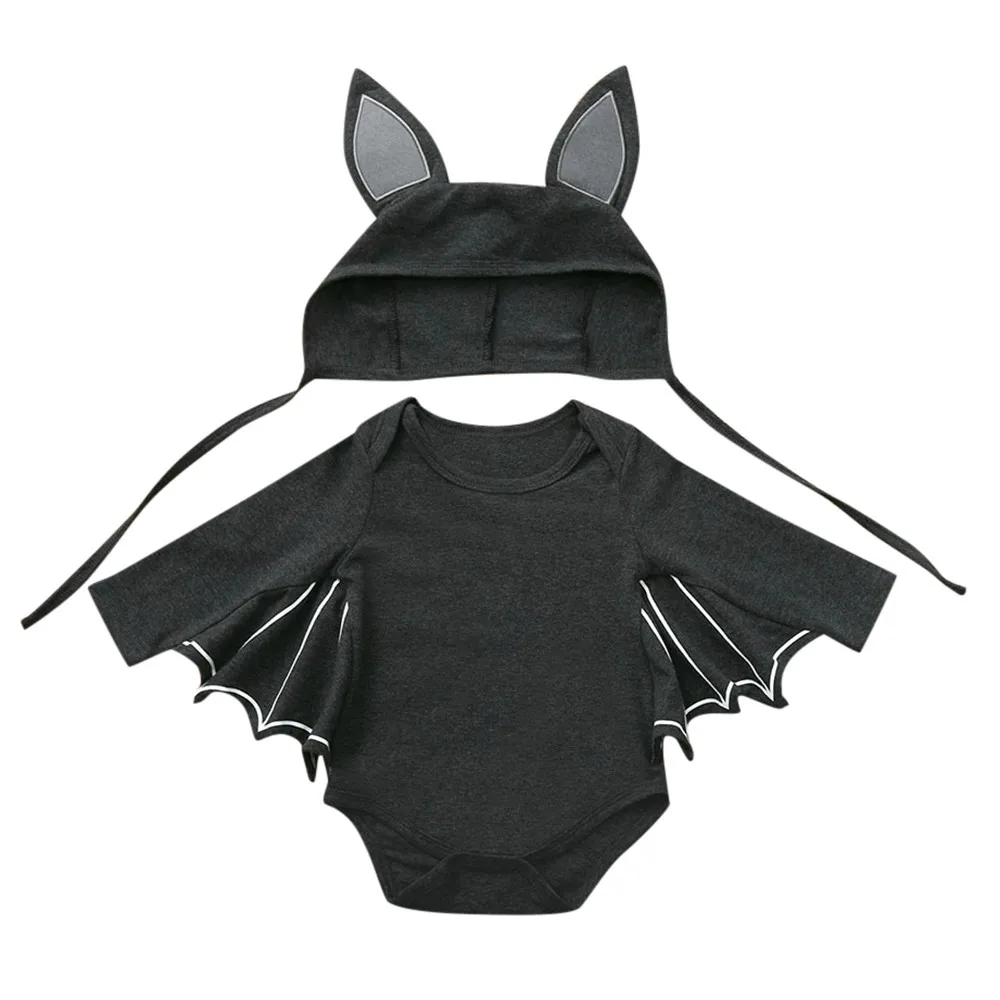 Dark Gray Модный костюм для костюмированной вечеринки для маленьких мальчиков и девочек на Хэллоуин, комбинезон, шляпа, костюмы на Хэллоуин, Одежда для новорожденных - Цвет: Dark Gray
