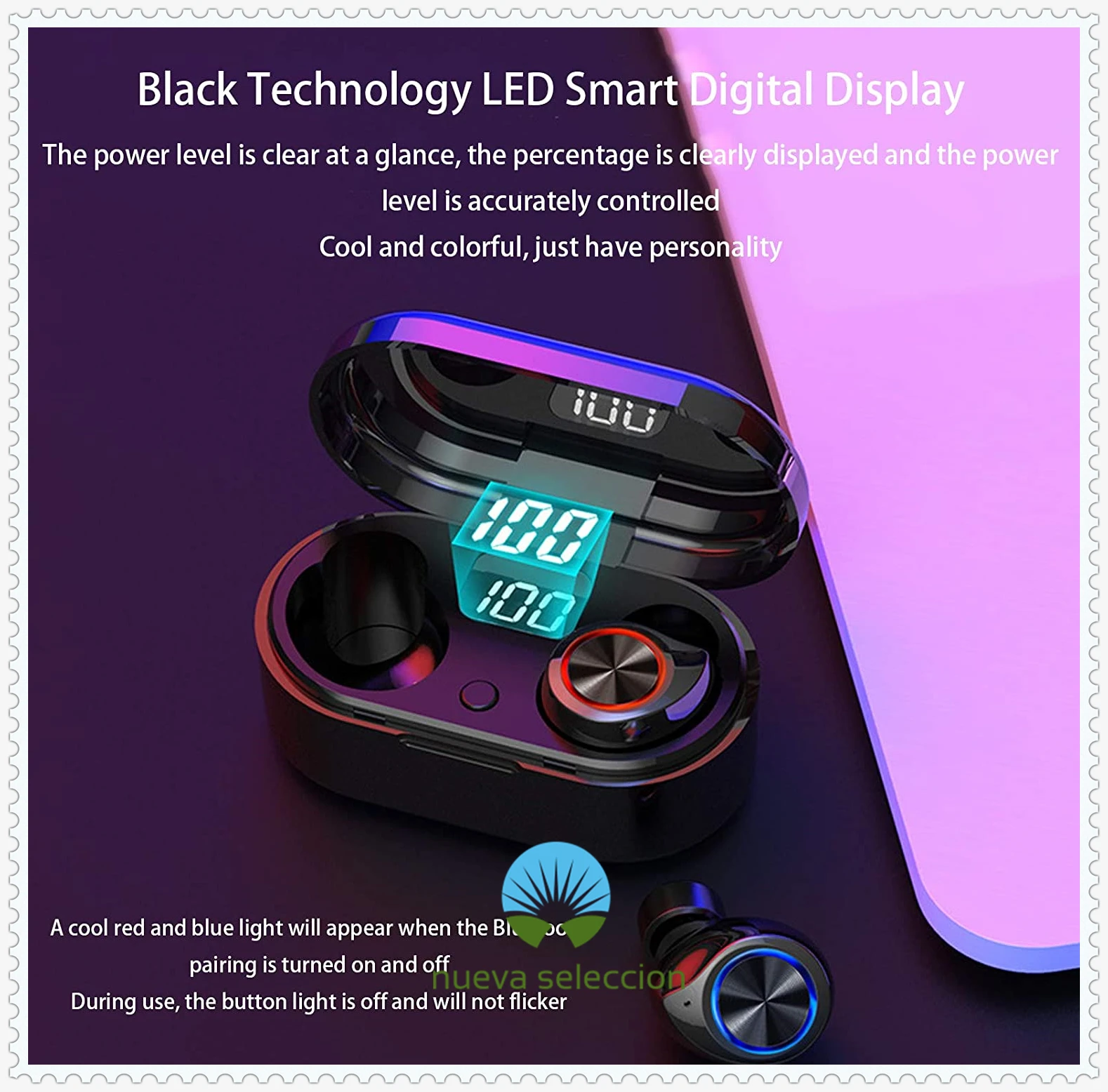 

LED Display TWS Bluetooth Earphones Wireless USB C 5 0 w/ Mic Deep Bass for Honor Hi Res Long Battery for iPhone Honor Girls