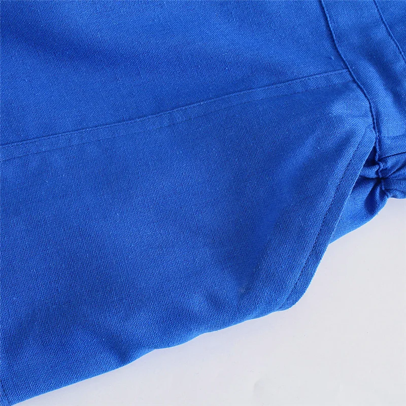

Solid blue slim casual women's rompers summer Backless sexy pockets playsuits for lady 2021 Folds chic rompers female