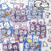 40pcsset bear rabbit emoticon sticker flakes pack cute cartoon hand account sailor account sticker stationery diary stickers