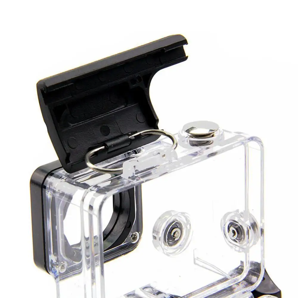 Пластиковый зажим с замком для Gopro Hero 3 + 4 черный чехол Серебряный