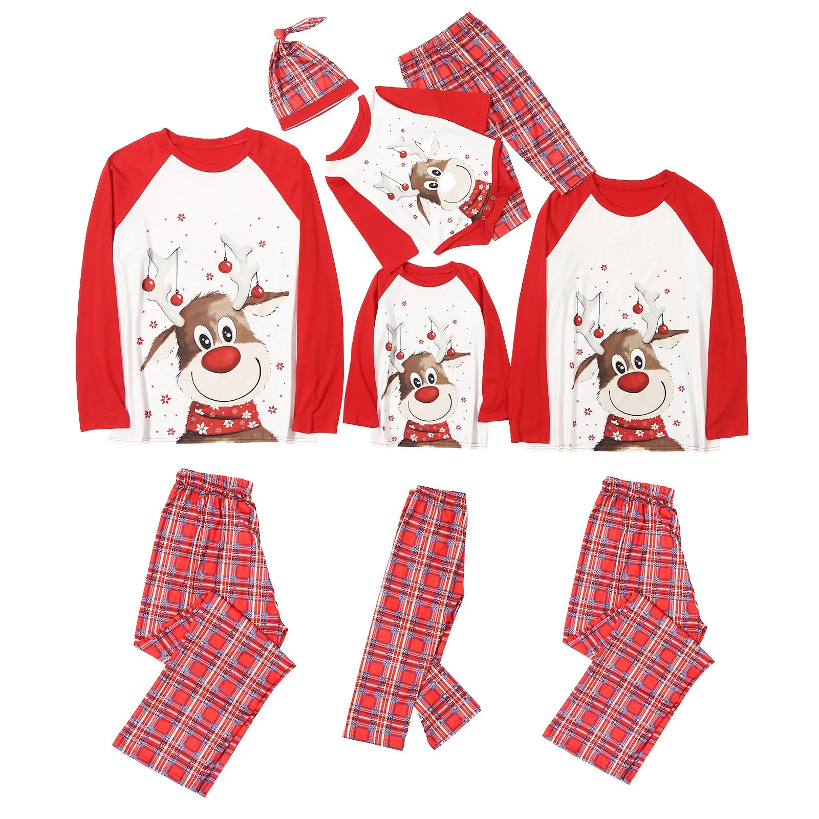 

2021 Family Christmas Pajamas Matching Moose Clothes Set New Year Mom and Daughter Father Mother Son Outfit Kid Baby Nightwear