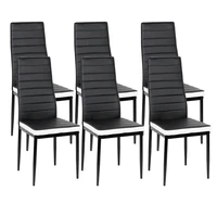 6pcsset dining chairs horizontal line chairs for kitchen furniture for home soft table dining bar stool with backrest hwc