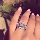 Новинка 2021, модные кольца Стразы в форме короны для женщин и девушек, свадебное и вечернее кольцо, ювелирные изделия, обручальное кольцо