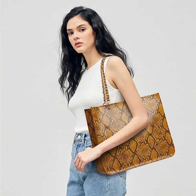 

Luxury Women Serpentine Composite Totes Large Capacity Ladies Shoulder Bags Fashion Underarm Bag 2021 New Arrivlas
