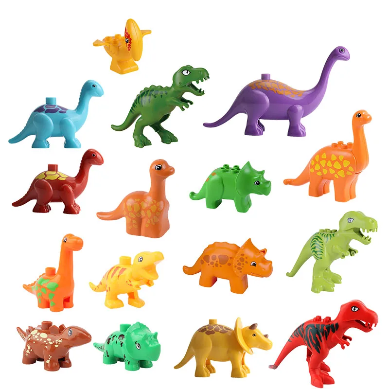 

Big Size Animals Dinosaurs Jurassic World Dinosaur Tyrannosaurus Brachiosaurus Triceratops Building Blocks Toys for Children Kid