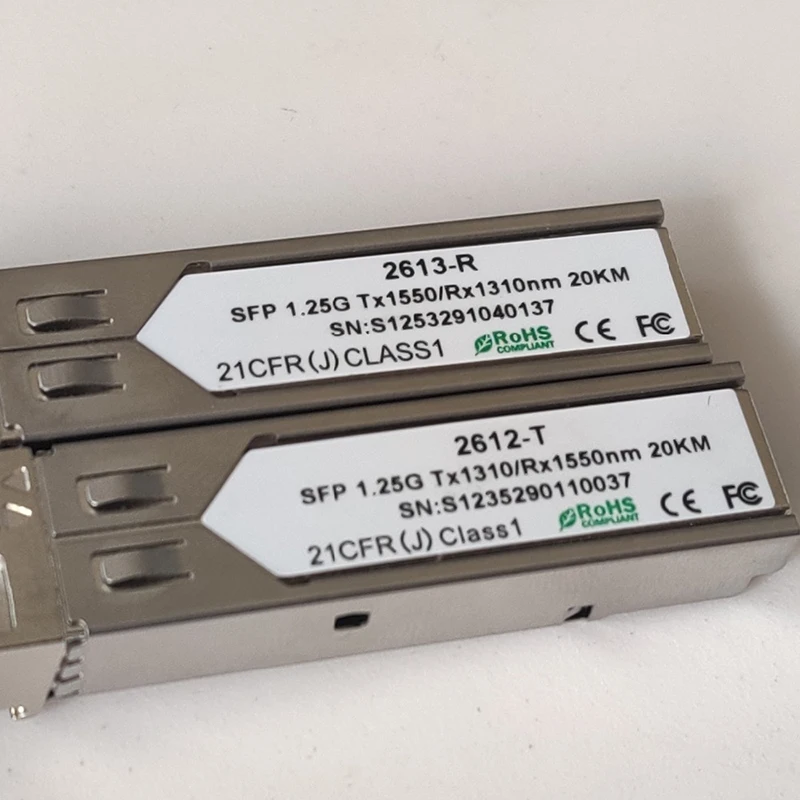 

single mode 1.25G optical transceiver module SFP-1.25G-BIDI 1310/1550nm LC port 20km full compatible 1 pair