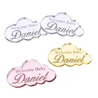 20 шт. Персонализированные Бирки, акриловые зеркальные облака, имя на заказ, приглашение, шоколадная бирка, подарок на Baby Shower, Свадебный декор, Fevor