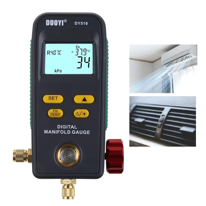 

Refrigeration Manifold Digital Gauge & Meter HVAC Temp Vacuum Pressure Tester