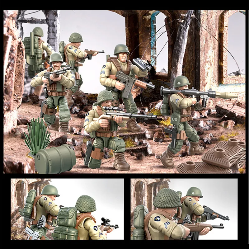 Новая военная армия Второй мировой войны WW2 полиция SWAT Солдат фигурки аксессуары строительные блоки кирпичи игрушки для детей