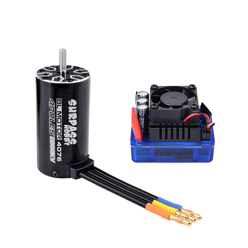 Бесщеточный двигатель SURPASSHOBBY 120A ESC + 4076 2000KV водонепроницаемый без датчика для 1:8