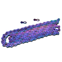 sumc 9 10 11 12 speed colorful bicycle slr chain full hollow mtb mountain road bike rainbow chain for shimano sram campagnolo