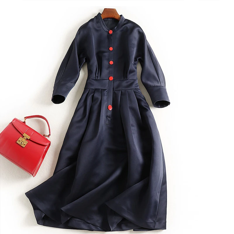 Новое весенне осеннее винтажное женское облегающее платье с рукавом 3/4 А силуэта