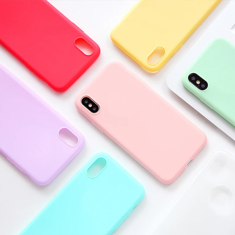 Ударопрочный силиконовый чехол из ТПУ для Apple iPhone 7 Plus 8 6 6s X XS Max XR 5 5S SE, задняя крышка 7 Plus 8, роскошные мягкие матовые цветные чехлы